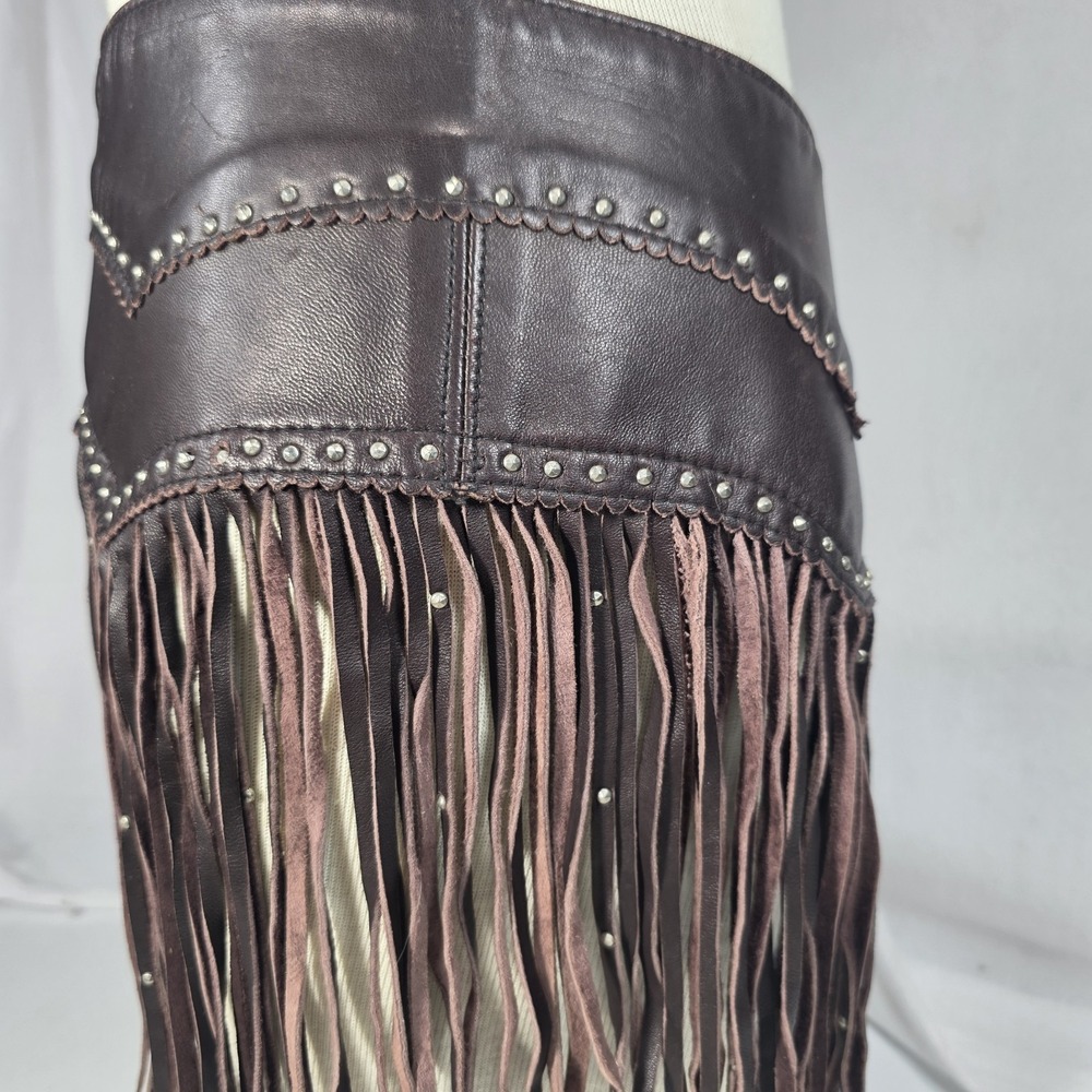 Vintage Tribe America Made In USA Hip Studded Fringe Western Festival Belt Large - Picture 2 of 12